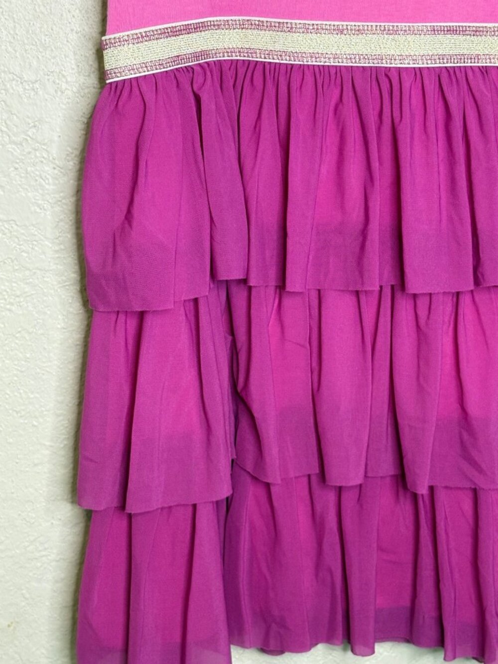 Hanna Andersson Girls Sleeveless Dress W/ Ruffle Skirt & Sparkle Waistband Sz 8 - Picture 3 of 9